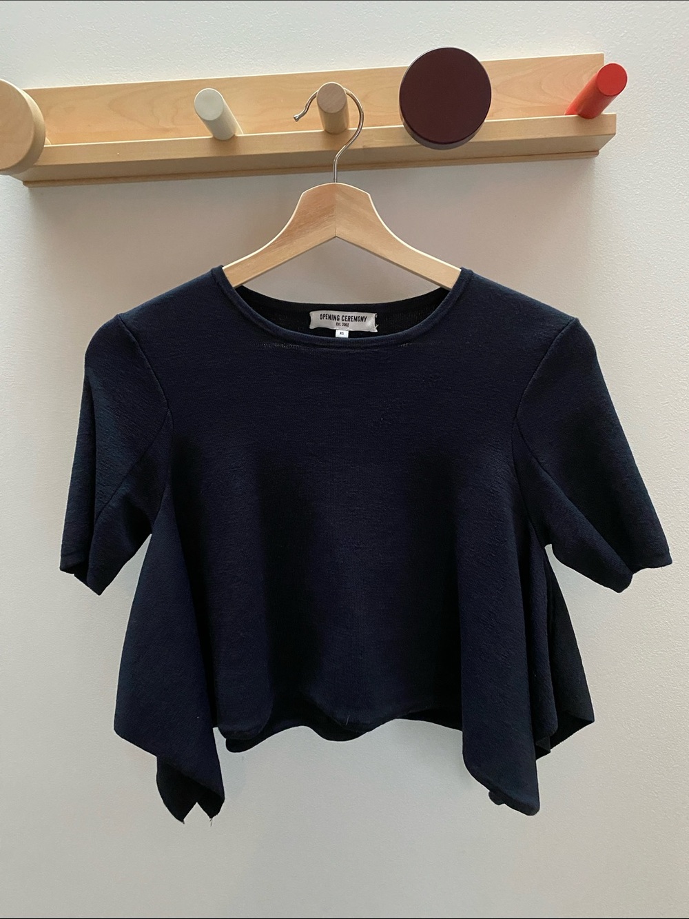 Opening Ceremony Black Short-Sleeve Peplum Top